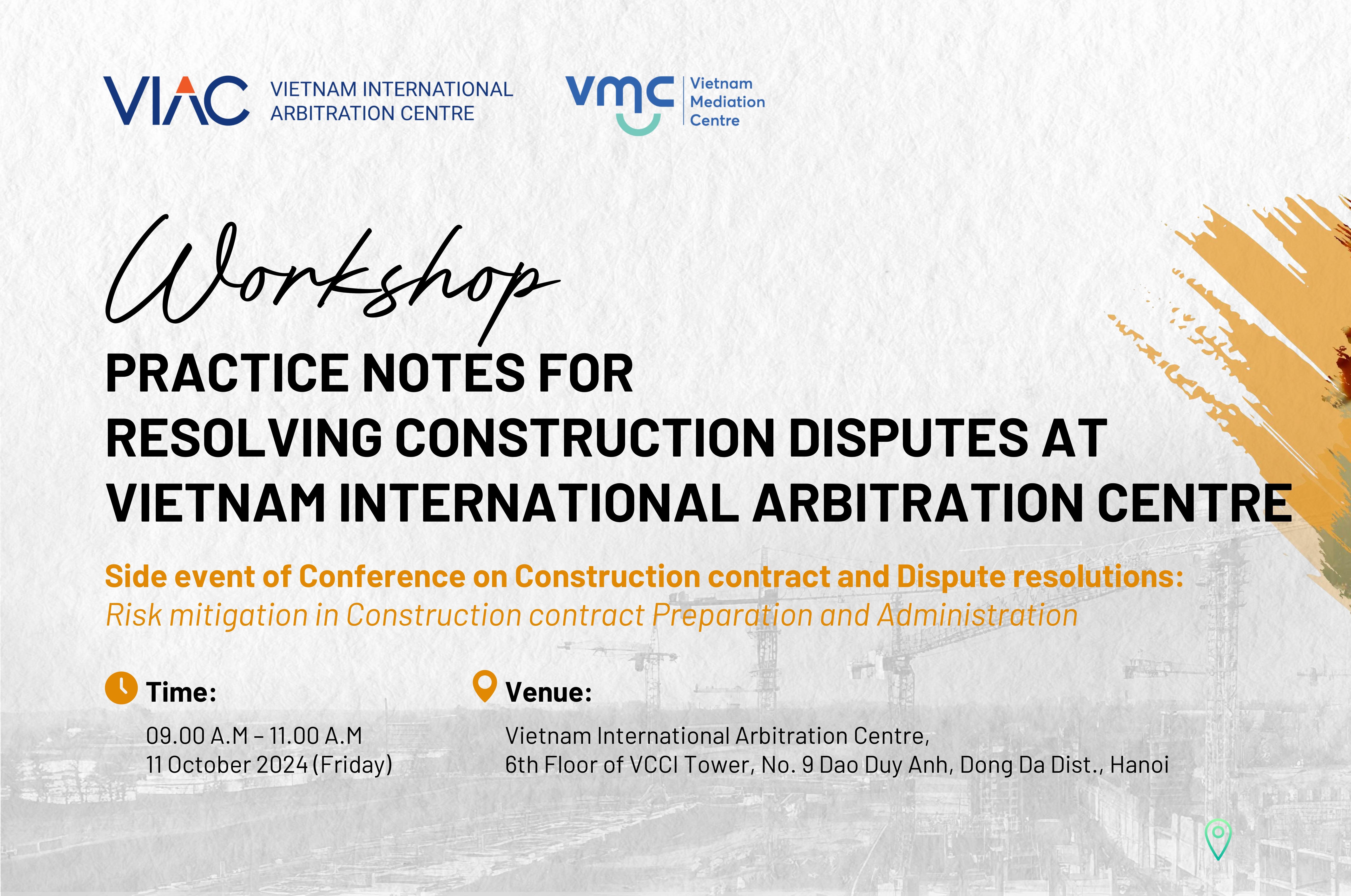 [CCCDR 2024] Side event - Workshop on Practice notes for Resolving Construction disputes at Vietnam International Arbitration Centre
